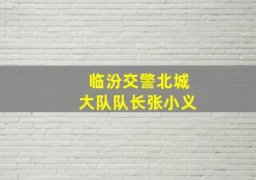 临汾交警北城大队队长张小义