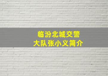 临汾北城交警大队张小义简介