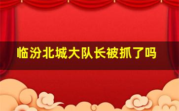 临汾北城大队长被抓了吗