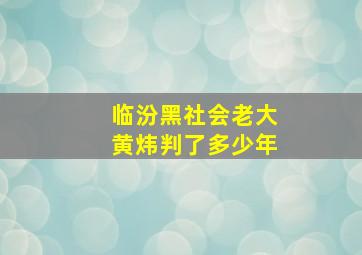 临汾黑社会老大黄炜判了多少年