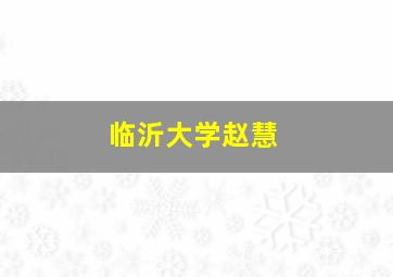 临沂大学赵慧