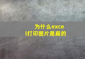 为什么excel打印图片是扁的