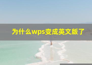 为什么wps变成英文版了