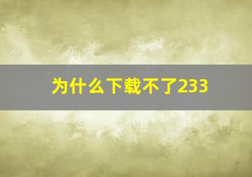 为什么下载不了233