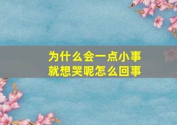 为什么会一点小事就想哭呢怎么回事