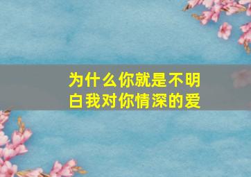 为什么你就是不明白我对你情深的爱