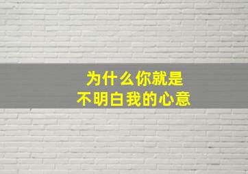 为什么你就是不明白我的心意