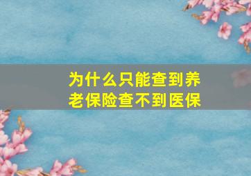 为什么只能查到养老保险查不到医保