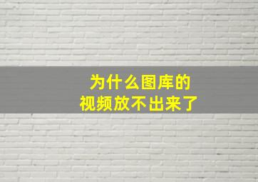 为什么图库的视频放不出来了