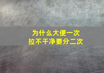 为什么大便一次拉不干净要分二次