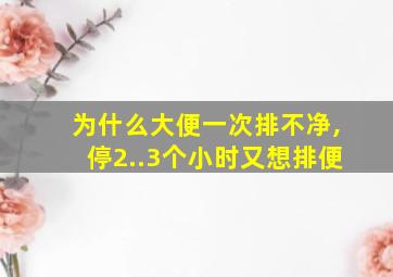 为什么大便一次排不净,停2..3个小时又想排便