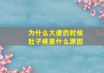 为什么大便的时候肚子疼是什么原因