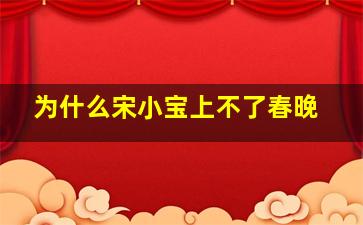 为什么宋小宝上不了春晚