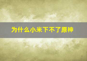 为什么小米下不了原神