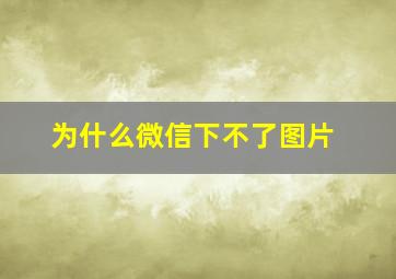 为什么微信下不了图片