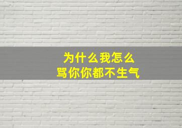 为什么我怎么骂你你都不生气