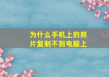 为什么手机上的照片复制不到电脑上