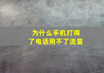 为什么手机打得了电话用不了流量