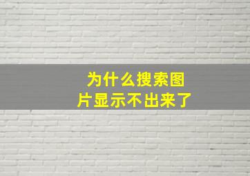 为什么搜索图片显示不出来了