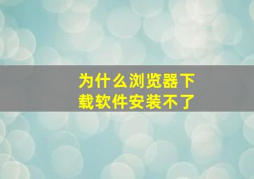 为什么浏览器下载软件安装不了