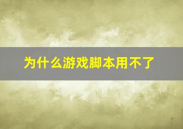 为什么游戏脚本用不了