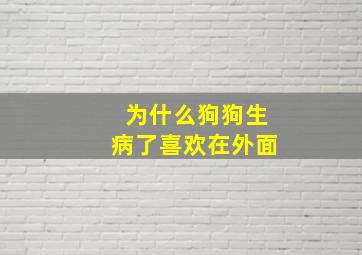 为什么狗狗生病了喜欢在外面