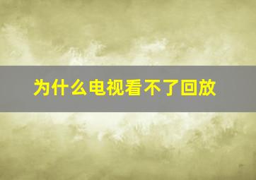 为什么电视看不了回放