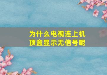 为什么电视连上机顶盒显示无信号呢