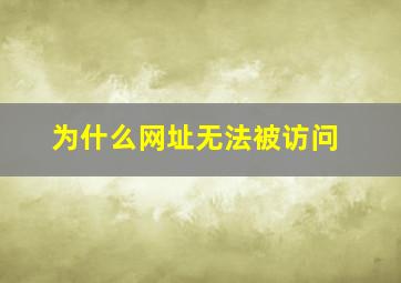 为什么网址无法被访问