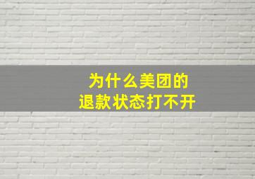 为什么美团的退款状态打不开