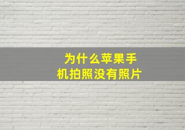 为什么苹果手机拍照没有照片