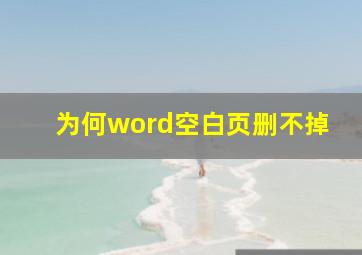 为何word空白页删不掉