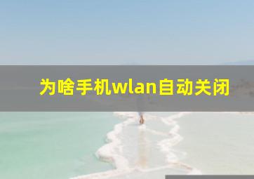 为啥手机wlan自动关闭