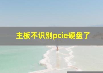 主板不识别pcie硬盘了