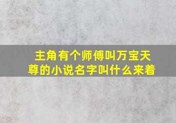 主角有个师傅叫万宝天尊的小说名字叫什么来着