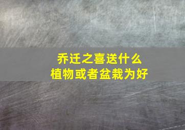 乔迁之喜送什么植物或者盆栽为好