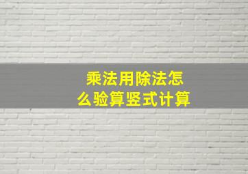 乘法用除法怎么验算竖式计算