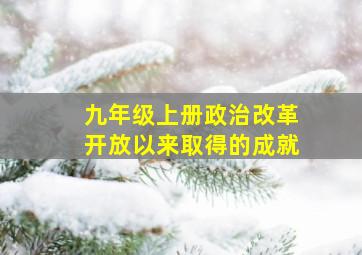 九年级上册政治改革开放以来取得的成就