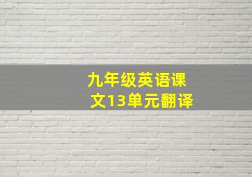 九年级英语课文13单元翻译