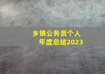 乡镇公务员个人年度总结2023