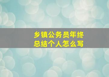 乡镇公务员年终总结个人怎么写