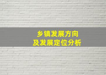 乡镇发展方向及发展定位分析