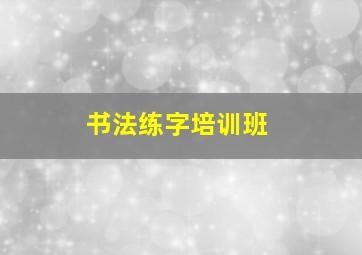 书法练字培训班