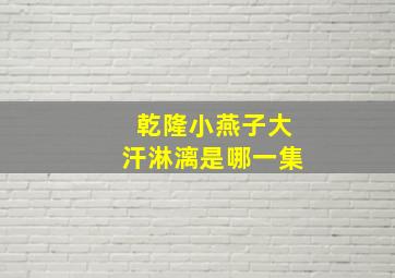 乾隆小燕子大汗淋漓是哪一集