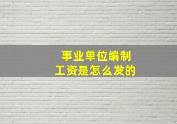 事业单位编制工资是怎么发的