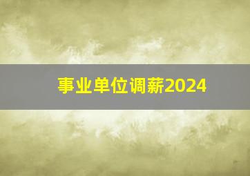 事业单位调薪2024