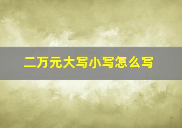 二万元大写小写怎么写