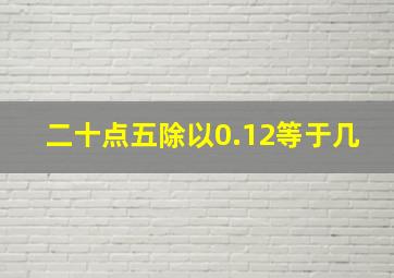 二十点五除以0.12等于几