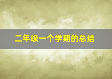 二年级一个学期的总结