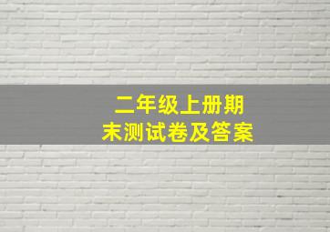 二年级上册期末测试卷及答案